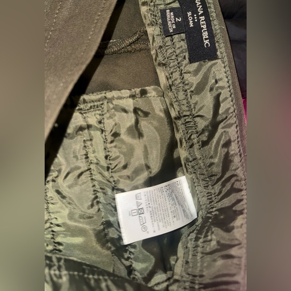 NWOT Banana Republic Sloan Button Olive Heather Trouser Pants Size:2 - Picture 8 of 9